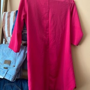 Hot Pink Sheath Dress 3/4 Sleeves